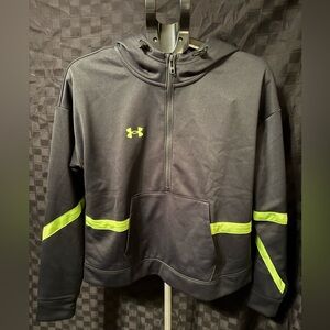 Under Armour Black Hoodie with Neon Accents Jacket